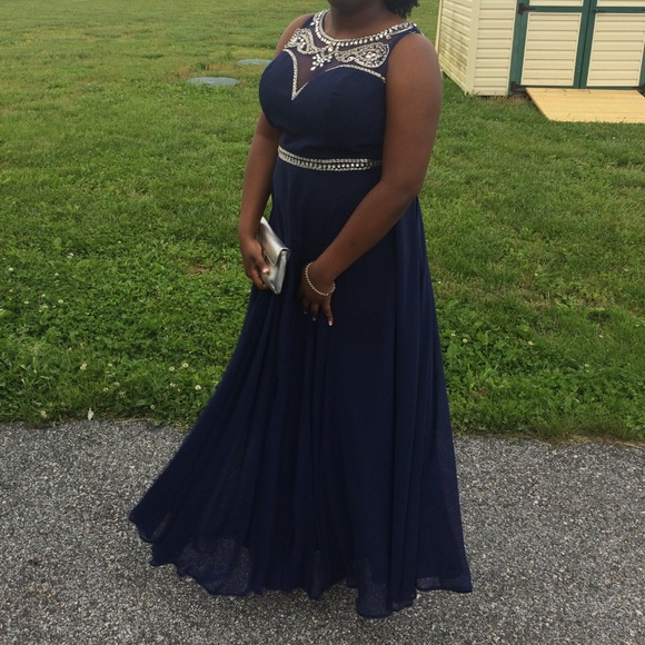 Navy Prom Dress - Picture 2 of 4